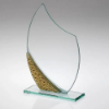 JADE GLASS PLAQUE WITH GOLD/SILVER BUBBLE DETAIL (4mm THICK) - 6.5in
