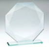 JADE GLASS OCTAGON + SILVER LINED EDGES (4mm THICK) - 6.25in