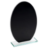 BLACK BACKED JADE GLASS OVAL(4mm THICK) - 8in