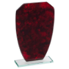 RED MARBLE BACKED JADE GLASS SHIELD (4mm THICK) - 8in