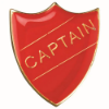 SCHOOL SHIELD BADGE (CAPTAIN) RED - 1.25in