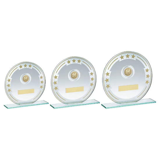 JADE/SILVER/GOLD ROUND GLASS WITH KICK BOXING INSERT AND PLATE