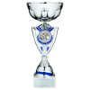 SILVER/BLUE TROPHY CUP WITH BOXING INSERT AND PLATE - 13in