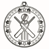 CRICKET TRI STAR MEDAL SILVER - 2in