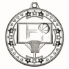BASKETBALL TRI STAR MEDAL SILVER - 2in