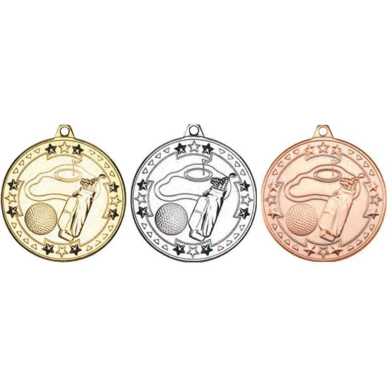 GOLF TRI STAR MEDAL SILVER