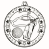 GOLF TRI STAR MEDAL SILVER - 2in