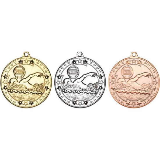 SWIMMING TRI STAR MEDAL SILVER