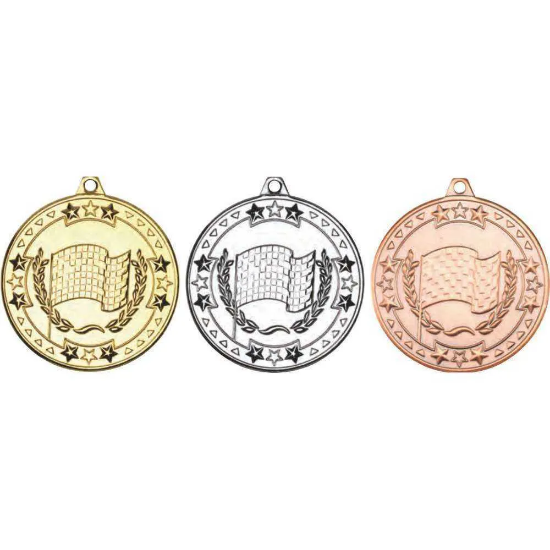 MOTOR SPORT TRI STAR MEDAL SILVER