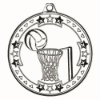 NETBALL TRI STAR MEDAL SILVER - 2in