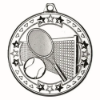 TENNIS TRI STAR MEDAL SILVER - 2in