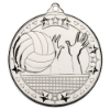 VOLLEYBALL TRI STAR MEDAL SILVER - 2in