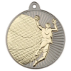 BASKETBALL TWO COLOUR MEDAL MATT SILVER/GOLD - 2in
