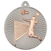 BADMINTON TWO COLOUR MEDAL MATT SILVER/BRONZE - 2in