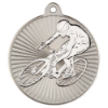 CYCLING TWO COLOUR MEDAL MATT SILVER/SILVER - 2in