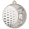 GOLF TWO COLOUR MEDAL MATT SILVER/SILVER - 2in