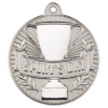 SPORTS DAY TWO COLOUR MEDAL MATT SILVER/SILVER - 2in
