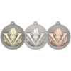 VICTORY TORCH TWO COLOUR MEDAL MATT SILVER/SILVER
