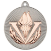 VICTORY TORCH TWO COLOUR MEDAL MATT SILVER/BRONZE - 2in