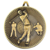 GOLF DELUXE MEDAL ANTIQUE GOLD - 2.35in