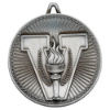 VICTORY TORCH DELUXE MEDAL ANTIQUE SILVER -  2.35in