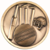 CRICKET MEDALLION ANTIQUE GOLD - 2.75in