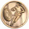 RUGBY MEDALLION ANTIQUE GOLD - 2.75in