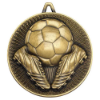 FOOTBALL DELUXE MEDAL ANTIQUE GOLD - 2.35in