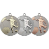 LARGE FOOTBALL TWO COLOUR MEDAL MATT SILVER/SILVER