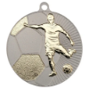 LARGE FOOTBALL TWO COLOUR MEDAL MATT SILVER/GOLD - 2.75in