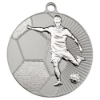 LARGE FOOTBALL TWO COLOUR MEDAL MATT SILVER/SILVER - 2.75in