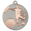 FOOTBALL TWO COLOUR MEDAL MATT SILVER/BRONZE - 2in