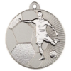 FOOTBALL TWO COLOUR MEDAL MATT SILVER/SILVER - 2in