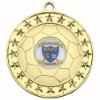 FOOTBALL MEDAL LARGE (1in CENTRE) GOLD - 2.75in