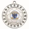 FOOTBALL MEDAL LARGE (1in CENTRE) SILV - 2.75in