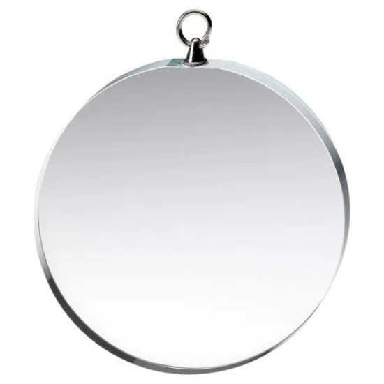 CLEAR GLASS ROUND MEDAL (6mm THICK) - 2.75in