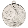 SHOOTING STAR MEDAL (1in CENTRE) SILVER - 2in