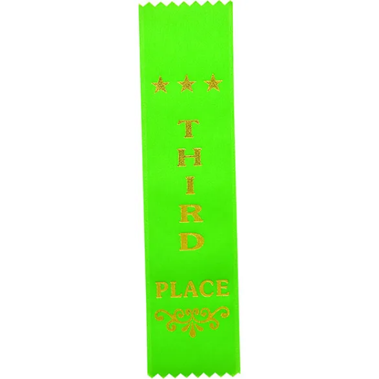 Recognition 3rd Place Ribbon Green 200 x 50mm