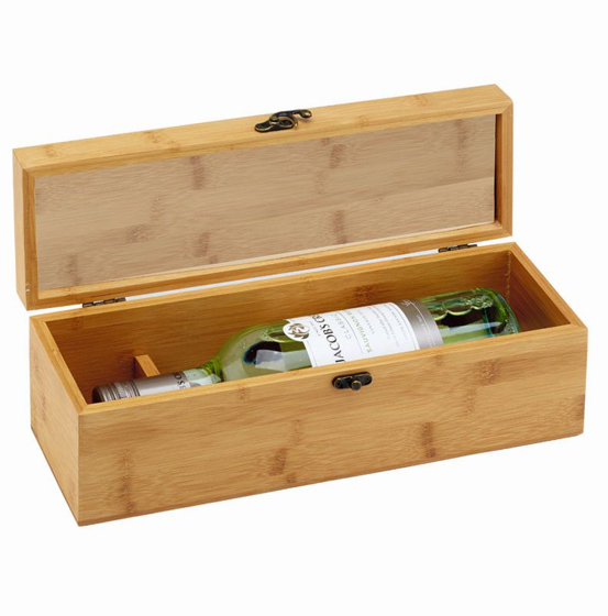 Bamboo Single Wine Box (bamboo) (14.25 x 4.5 x 4.75 Inch )