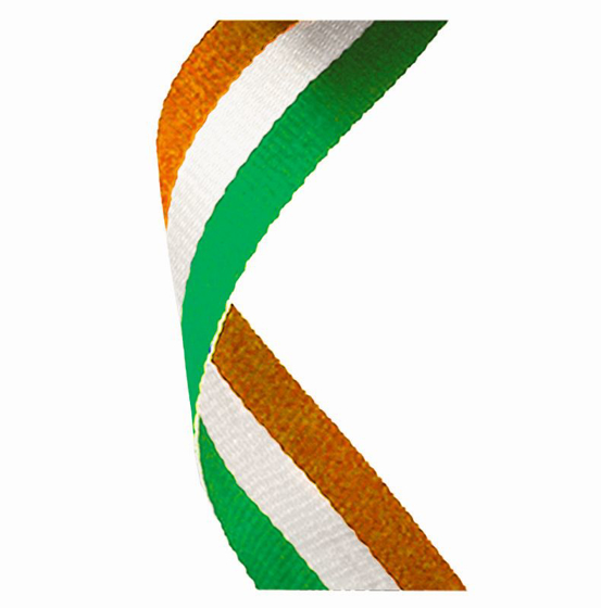 Flag Neck Ribbon Irish (green/white/orange) (7/8 x 32 Inch (22x810mm))