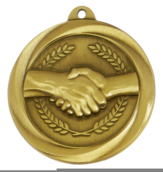 Globe Medal Sportsmanship(n) (antique Gold) (2 Inch (50mm) Diameter)