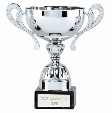 Silver Diamond Stem Presentation Trophy 10.25in Cup FREE Engraving 