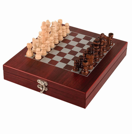 Rosewood Finish Chess Set (rosewood ) (9.5 x 10.75 x 2 Inch (24x27x5cm))