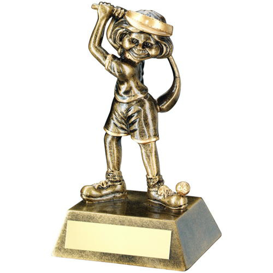 Brz/gold Female Comic Golf Figure Trophy -   5.5in (140mm)