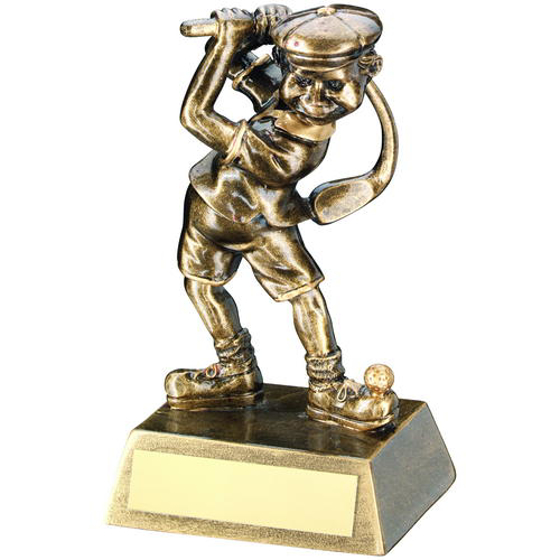 Brz/gold Male Comic Golf Figure Trophy - 5.5in (140mm)