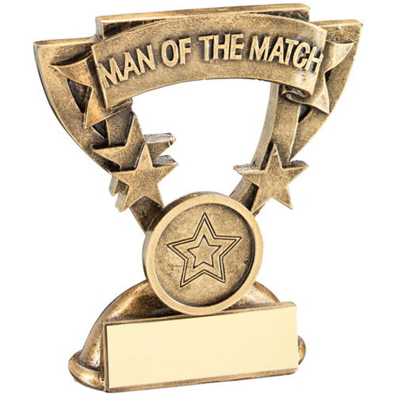 Brz/gold Man Of The Match Mini Cup Trophy (1in Centre) - 3.75in (95mm)