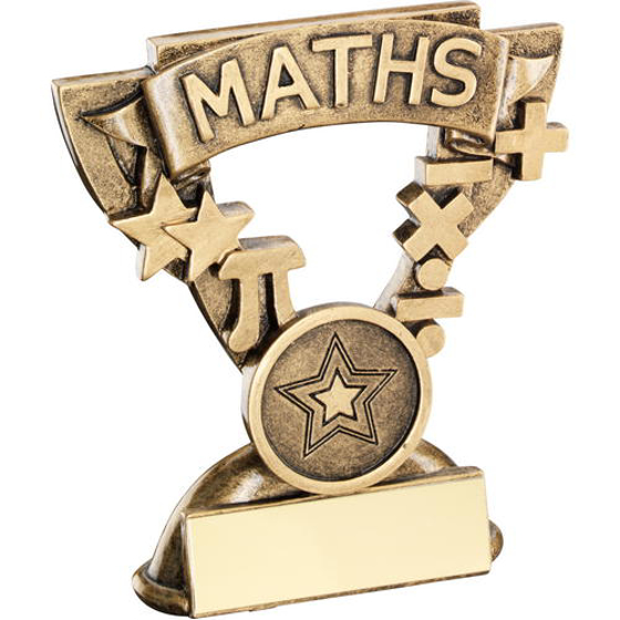 Brz/gold Maths Mini Cup Trophy - (1in Centre) 3.75in (95mm)