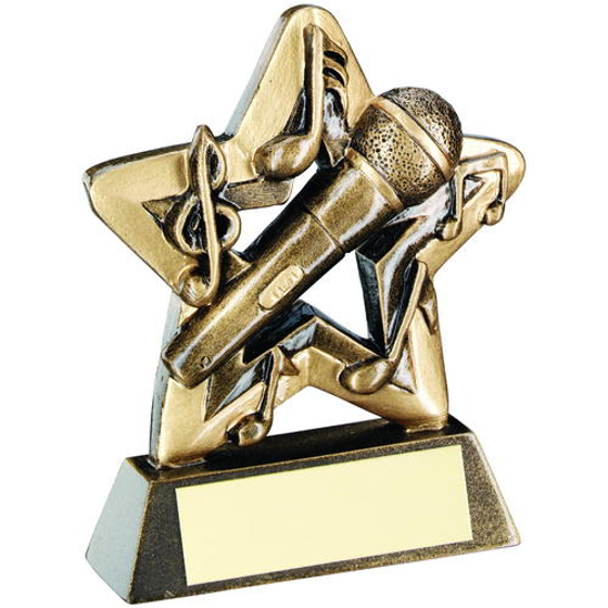 Brz/gold Music Mini Star Trophy - 3.75in (95mm)