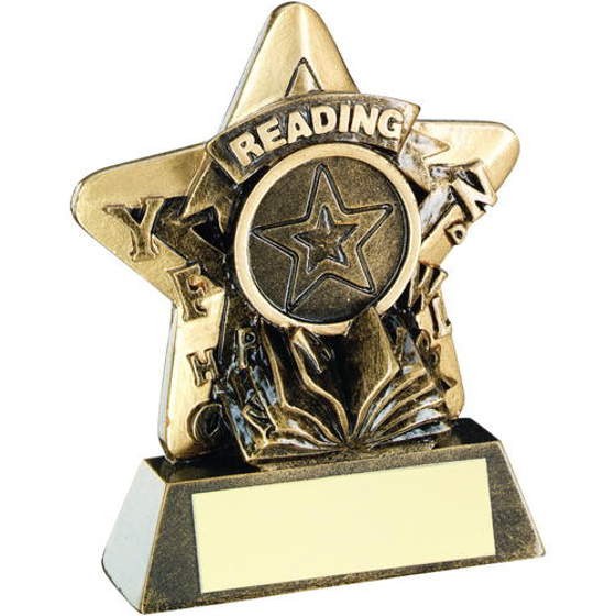 Brz/gold Reading Mini Star Trophy - (1in Centre) 3.75in (95mm)