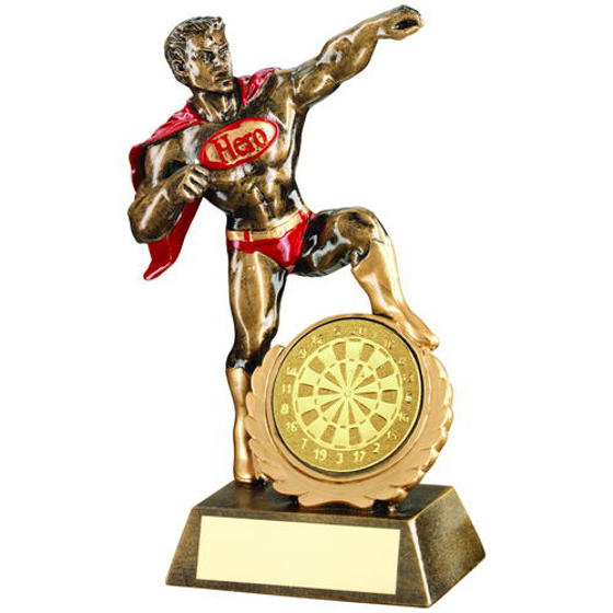 Brz/gold/red Resin Generic 'hero' Award With Darts Insert - 7.25in (184mm)